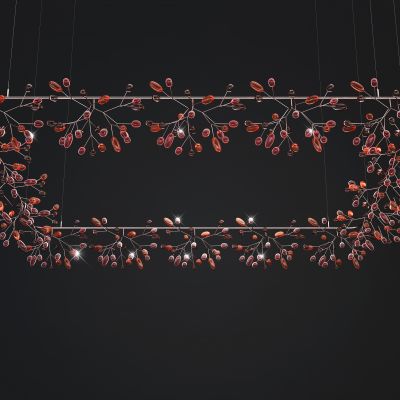 现代矩形水晶吊灯