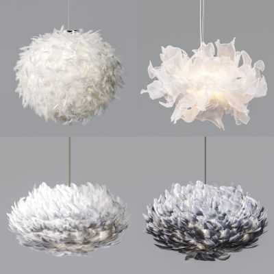 现代羽毛吊灯组合