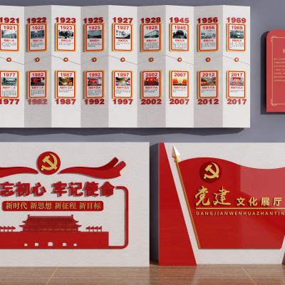 现代党建室展厅宣传栏.