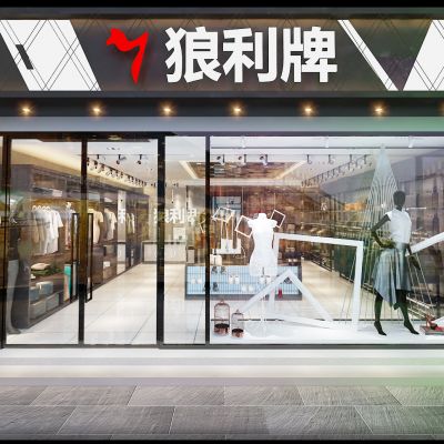 现代服装专卖店 门头 橱窗