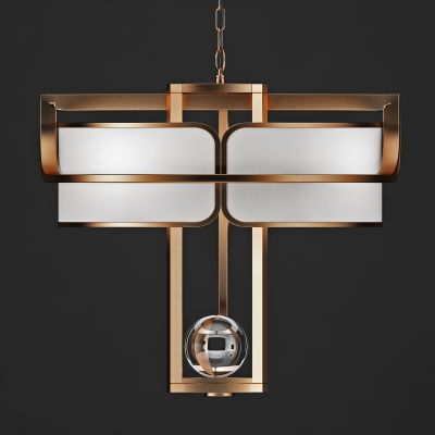 新中式轻奢金属布艺吊灯