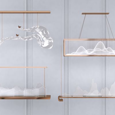 新中式吊灯 禅意吊灯 意境吊灯 山形吊灯 茶室吊灯