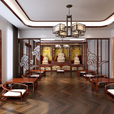 中式茶室禅意区