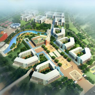 现代学校 中心小学 教学楼 宿舍 图书馆 建筑外观