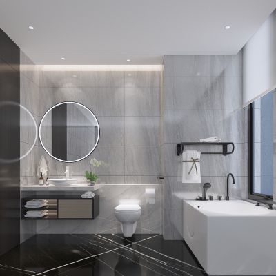 现代简约卫生间 浴缸