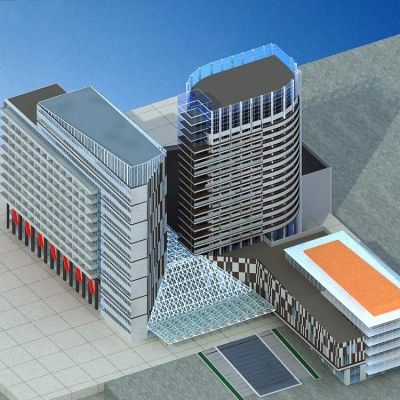 现代商业综合体 高层酒店 办公楼