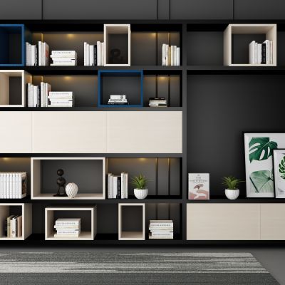 现代书柜装饰