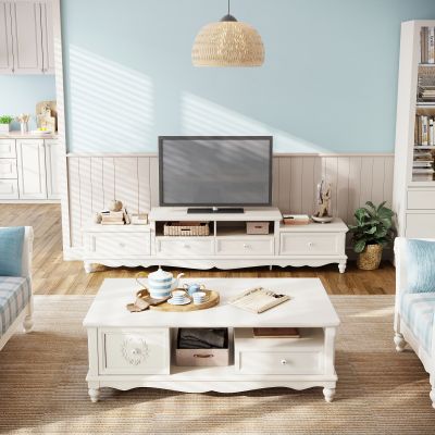 简欧电视柜茶几组合