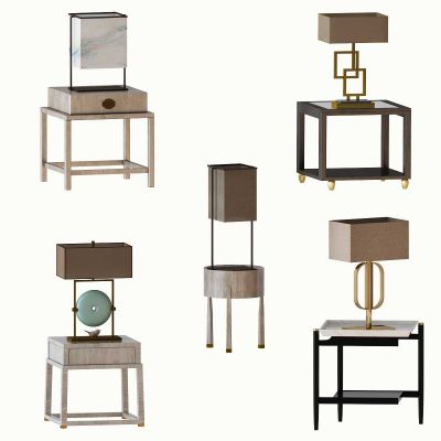 新中式边柜台灯组合