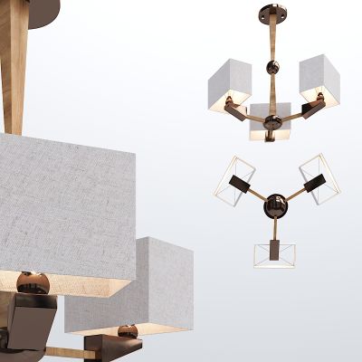 现代布艺多头吊灯