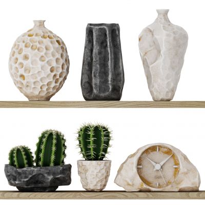 现代石头花瓶装饰品摆件