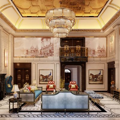 欧式古典别墅客厅