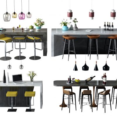 现代吧台吧椅 摆件