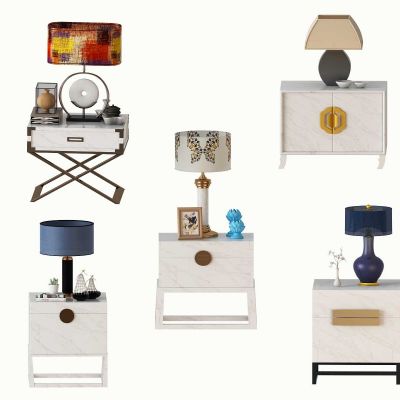 新中式边柜台灯组合