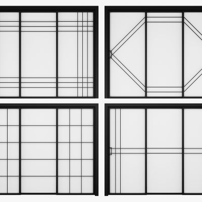 现代厨房滑门阳台滑门组合