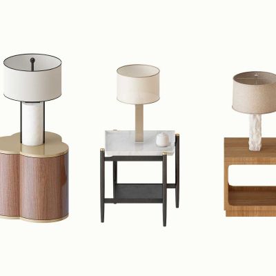 新中式边几台灯组合