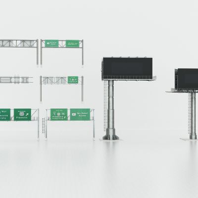 现代公路广告牌，指示牌，路边路标指示牌，广告架子，三角广告架