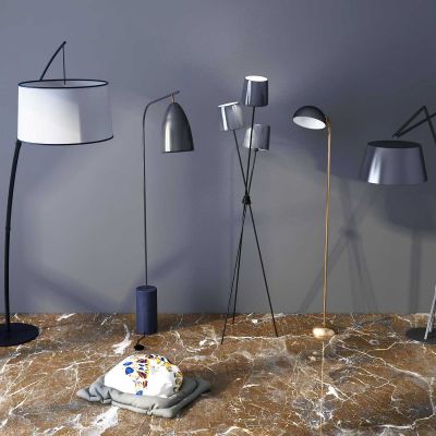 新中式落地灯组合