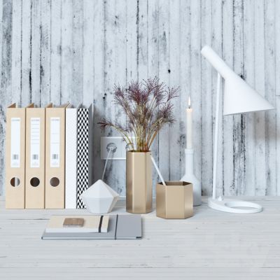 现代花瓶办公文件台灯摆件组合