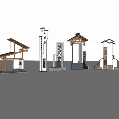 新中式 新农村入口标识 乡村精神堡垒 旅游度假村入口标识 