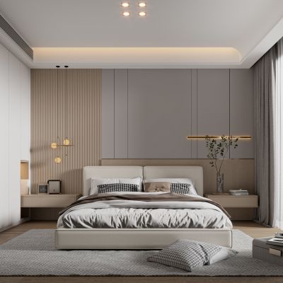 现代奶油风主卧室