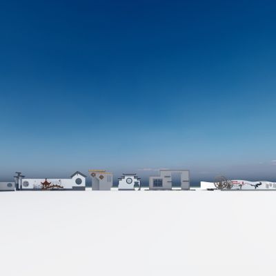 江南文化景墙 旅游商业街入口标识 景观文化标识墙 