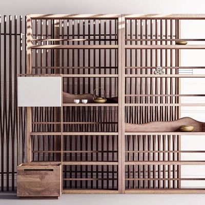 新中式架子 落地灯