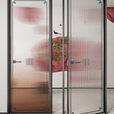 新中式玻璃单开门