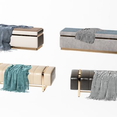 现代床尾凳沙发凳组合