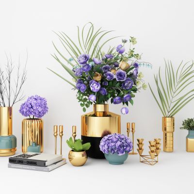 现代花瓶  装饰品  摆件  组合