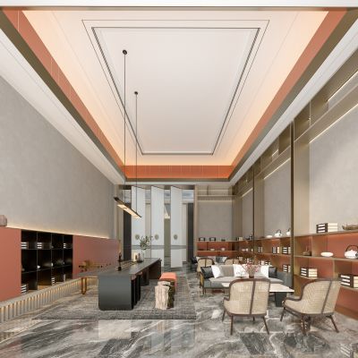 新中式售楼处茶室洽谈区