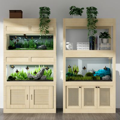 现代鱼缸水族组合