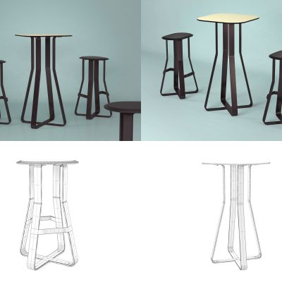 工业风格吧台 吧台椅