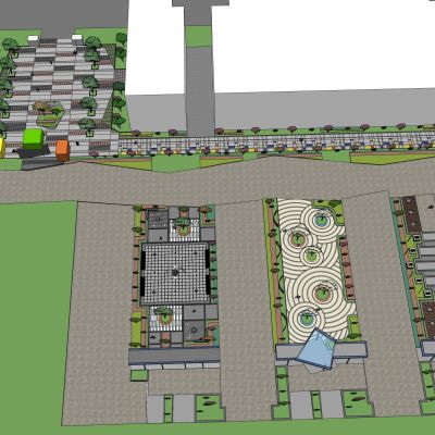 现代 居住区景观 微场地景观 组团中心景观 入口前广场景观 景观场地