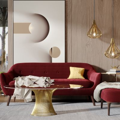 沙发组合，吊灯，客厅，落地窗，地毯