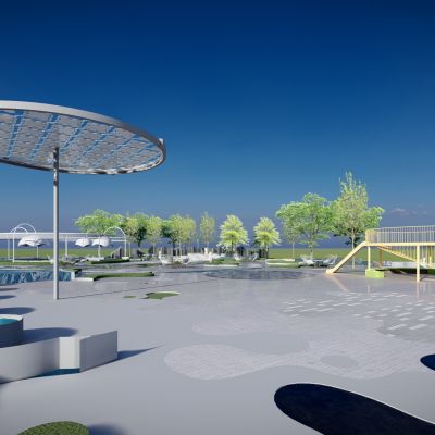 现代 公园景观 广场景观 弧线景观 游玩嬉戏休憩景观场所 
