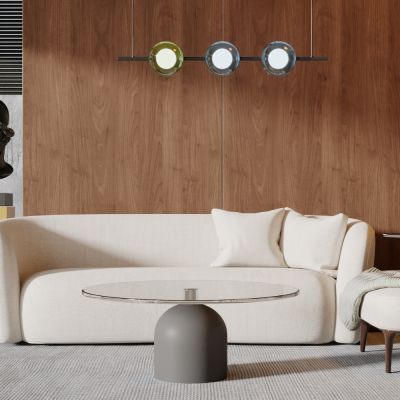 沙发组合，吊灯，客厅，落地窗，地毯