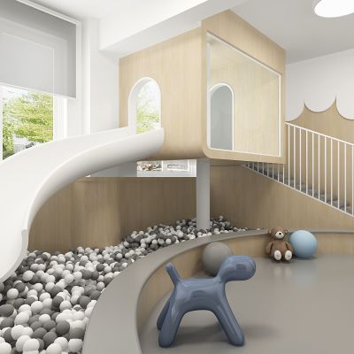 儿童娱乐区 幼儿园滑滑梯