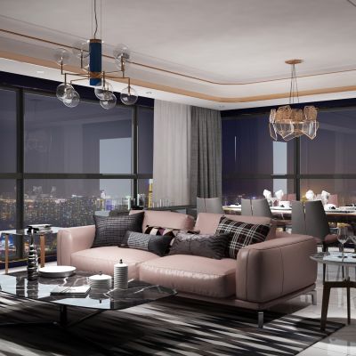 现代客餐厅 沙发组合