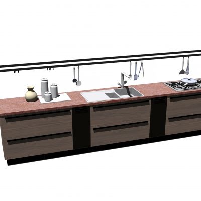 现代风格厨房台面SU模型