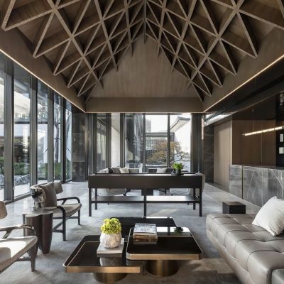 现代售楼处洽谈区融创狮山山水樾澜庭售楼处