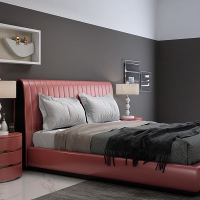 现代双人床床头柜