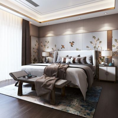 新中式卧室双人床
