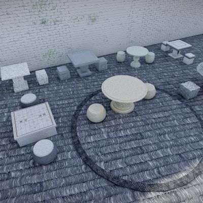 中式 公园景观石桌 石凳 户外象棋石桌凳