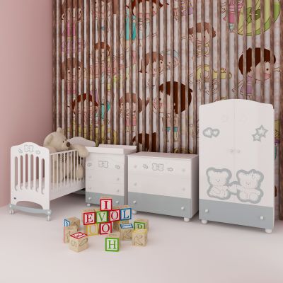 现代儿童床儿童床边柜玩具组合