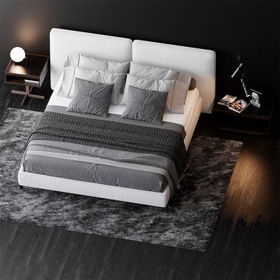 现代布艺双人床