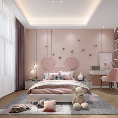 现代家居女孩儿童房