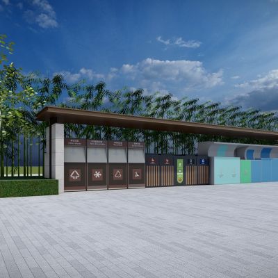 现代 垃圾桶 垃圾回收站 垃圾分类回收桶 垃圾分类桶