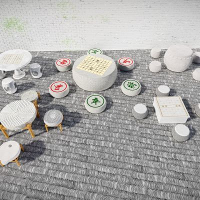 中式 公园景观石桌 石凳 户外象棋石桌凳