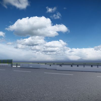 现代 道路护栏 高速路护栏 道路两侧栏杆 金属护栏